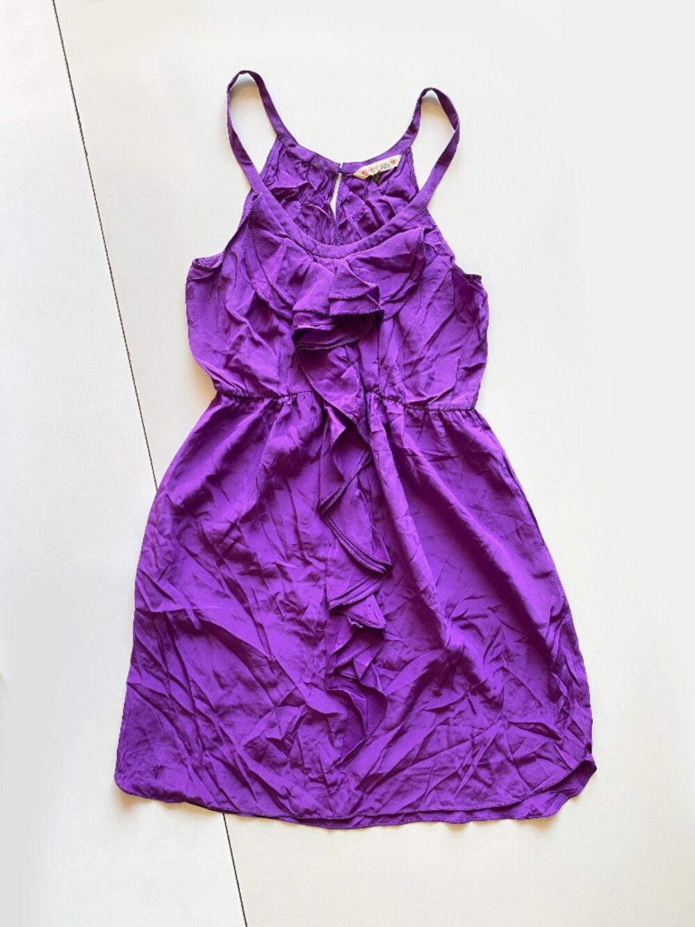 Rebecca Taylor 100% Silk Purple Midi Dress Size 2